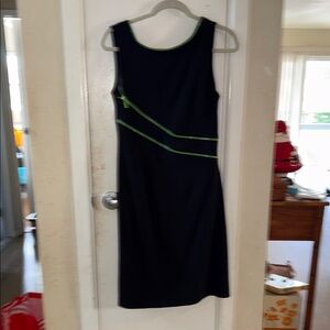 Joseph Ribkoff Black Dress with Green Trim